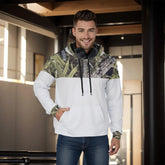 Men's White Pullover Hoodie Yoycol